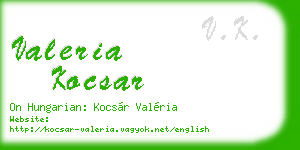 valeria kocsar business card