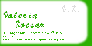 valeria kocsar business card